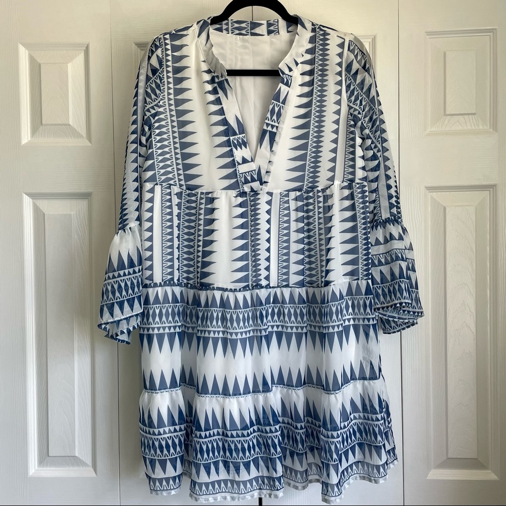 Blue and White Coverup